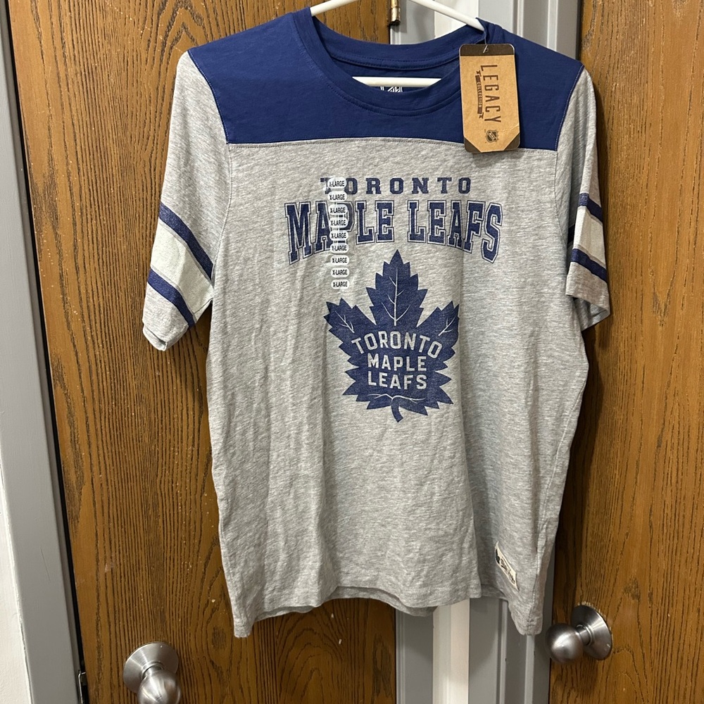 Youth NHL Maple Leafs Blue and Gray Tee